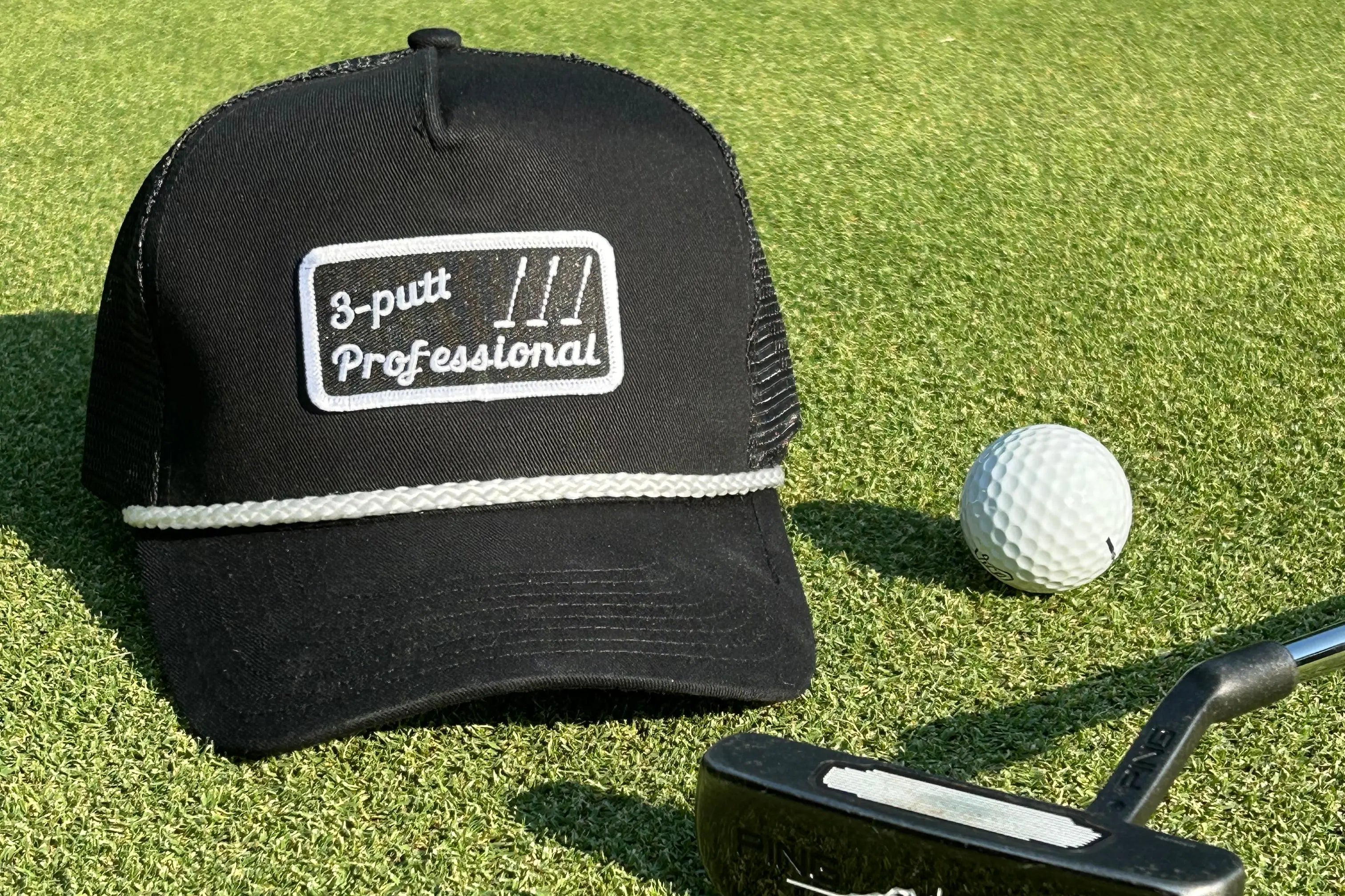 3 putt golf rope hat