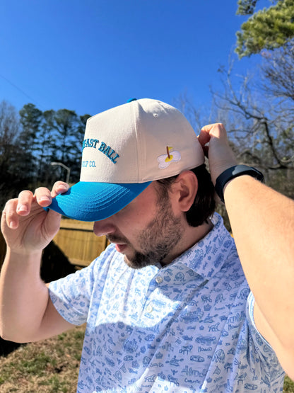 blue golf hat
