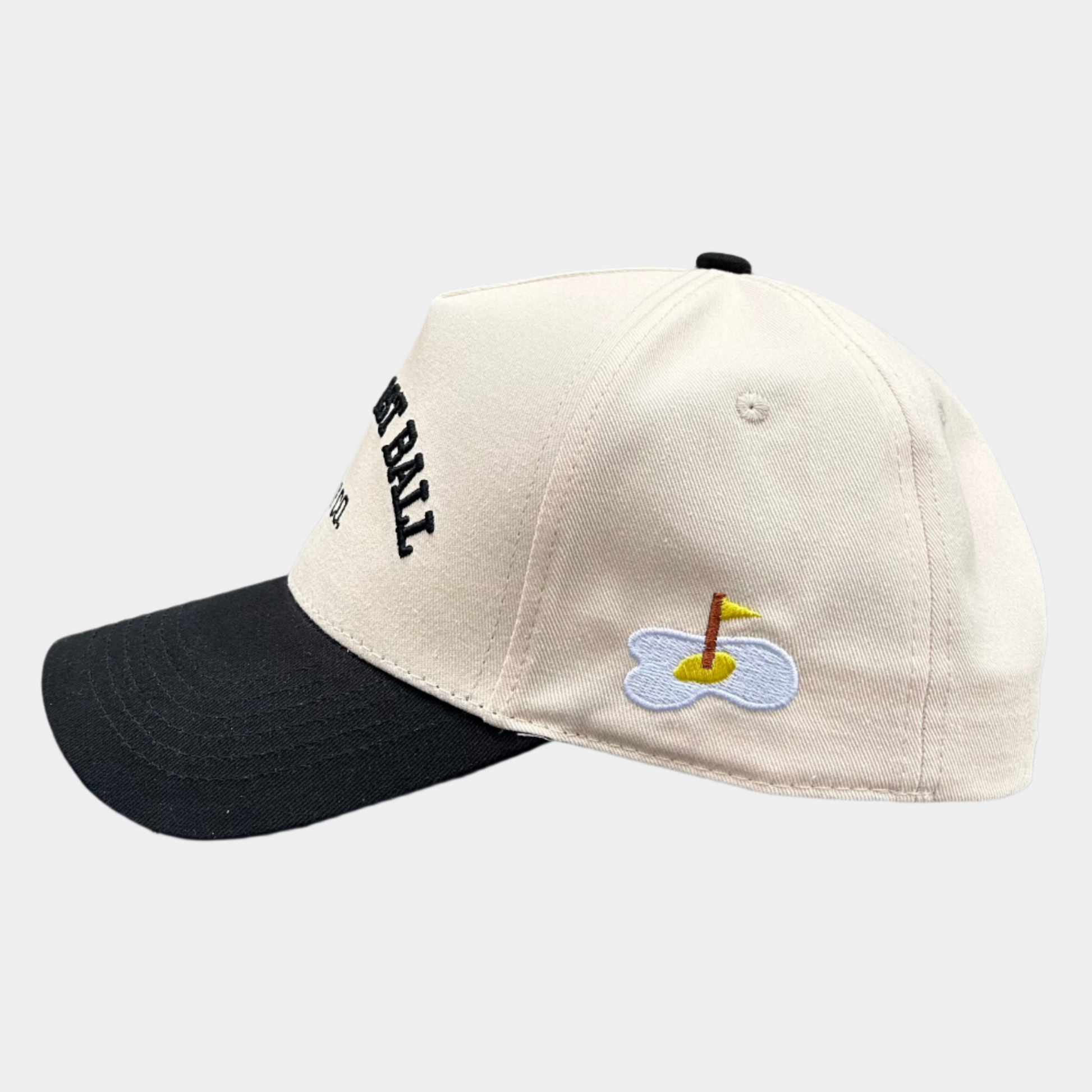 two tone golf hat side black