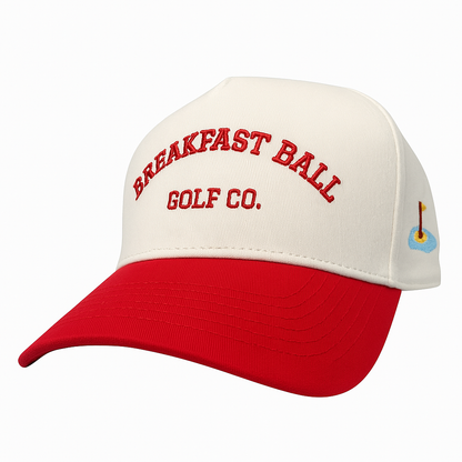fun red golf hat