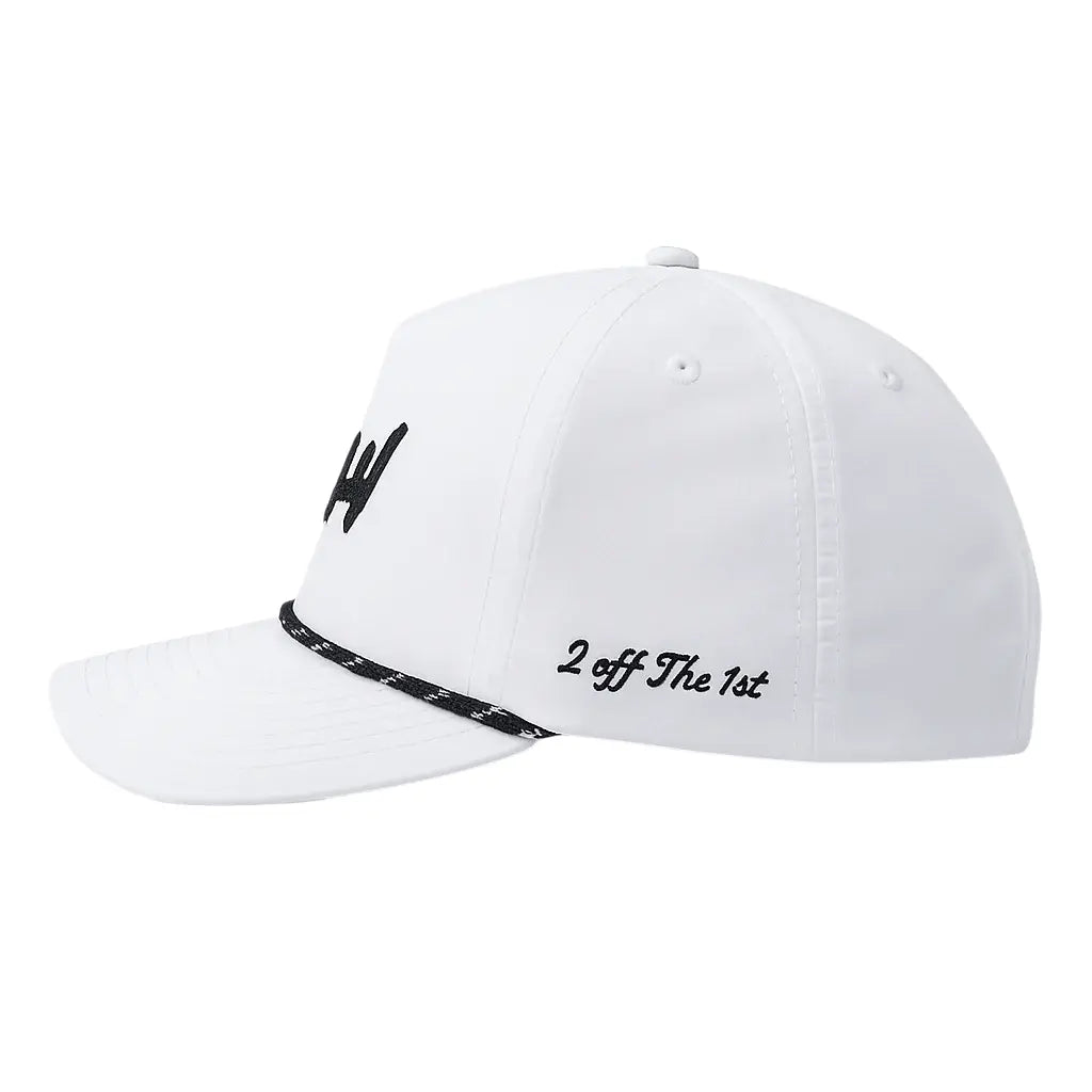 white performance golf hat