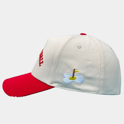 side red golf hat