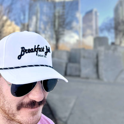 white performance golf hat